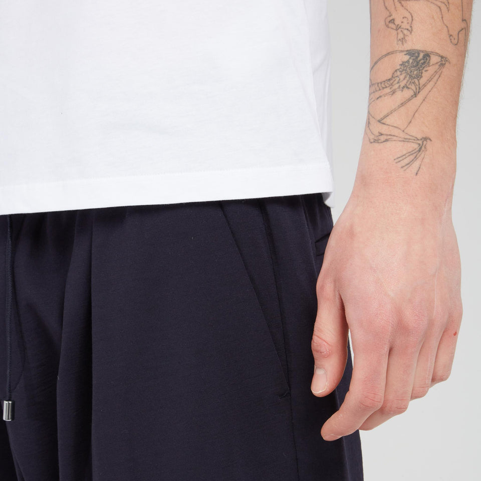 Pantalone a gamba larga in cotone blu - GIO MORETTI