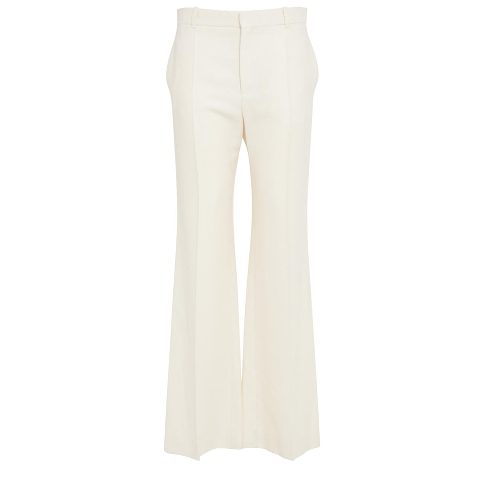 Pantalone in lana bianco