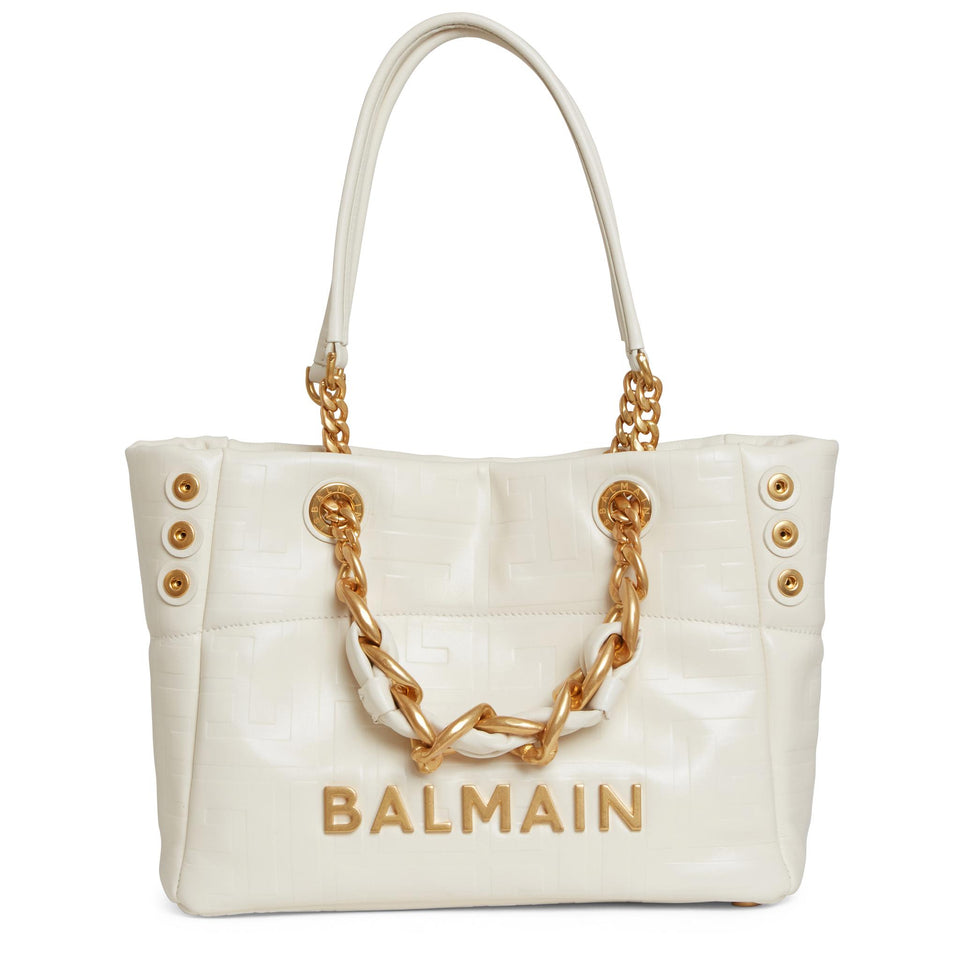 Borsa shopping piccola ''1945'' in pelle bianca