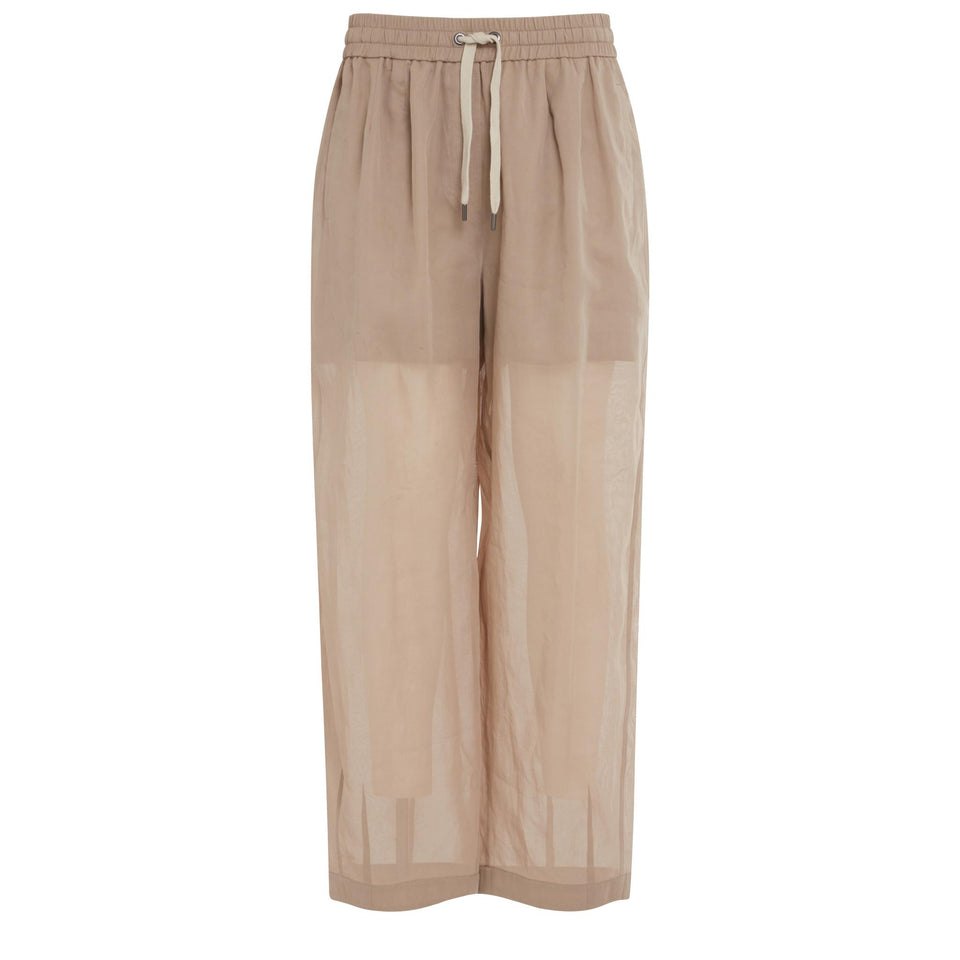 Pantalone in lino beige