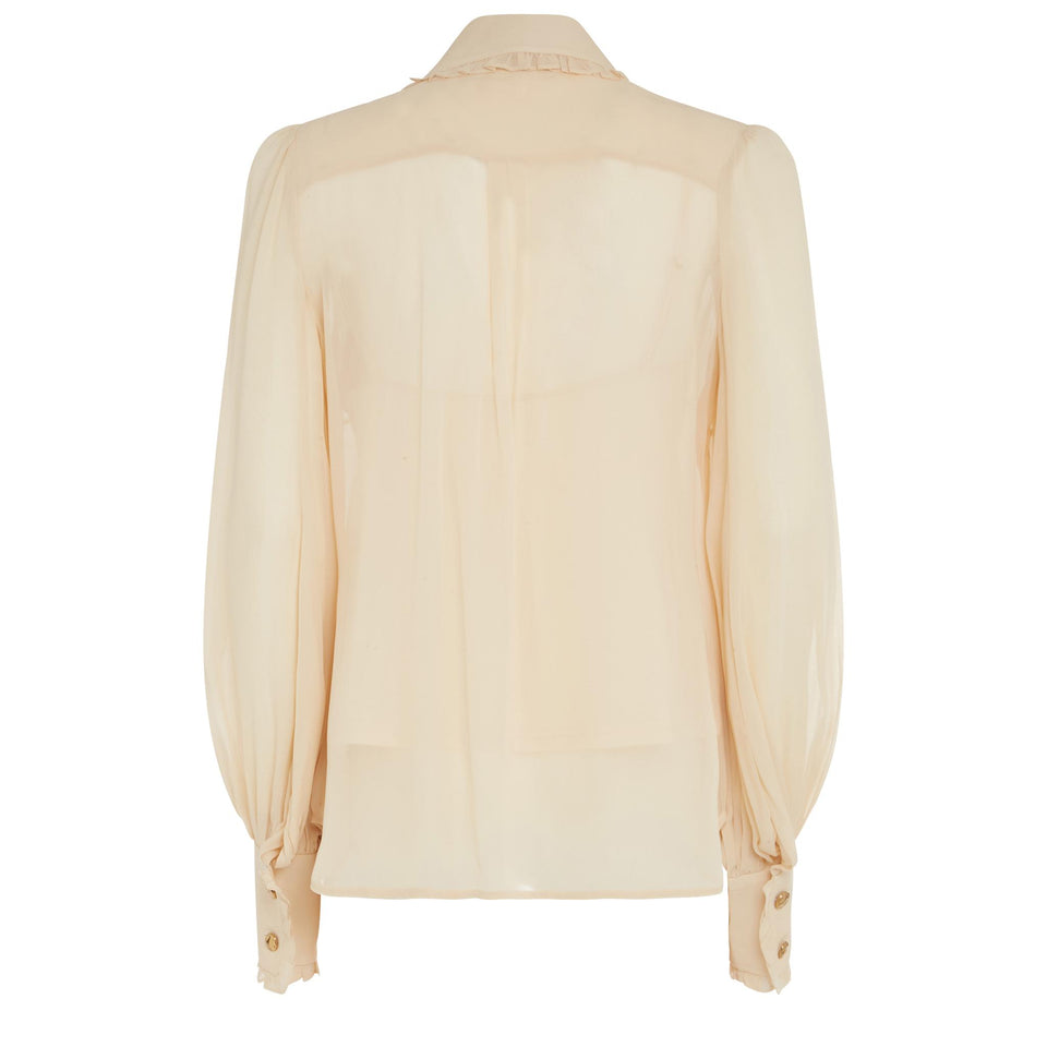Beige silk "Georgette" shirt