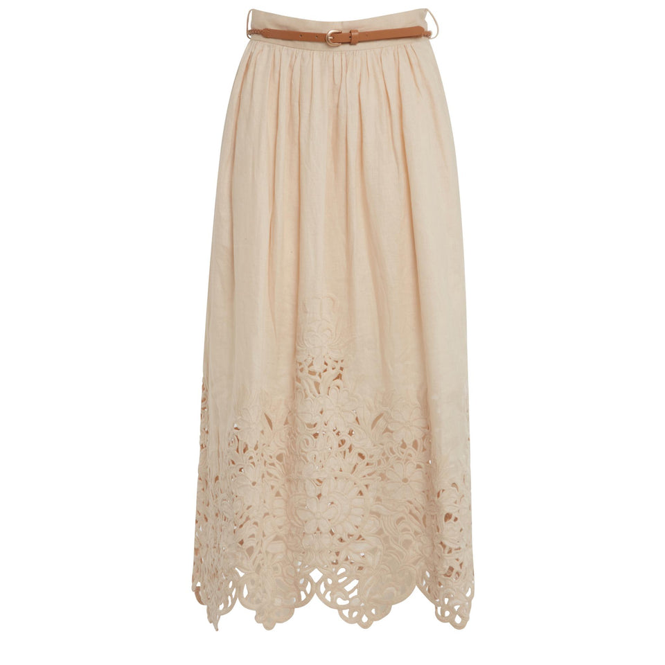 ''Wylie'' skirt in white linen