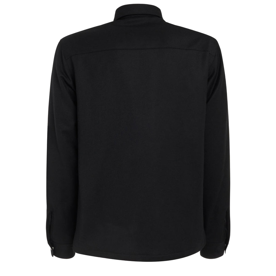 Camicia in lana nera