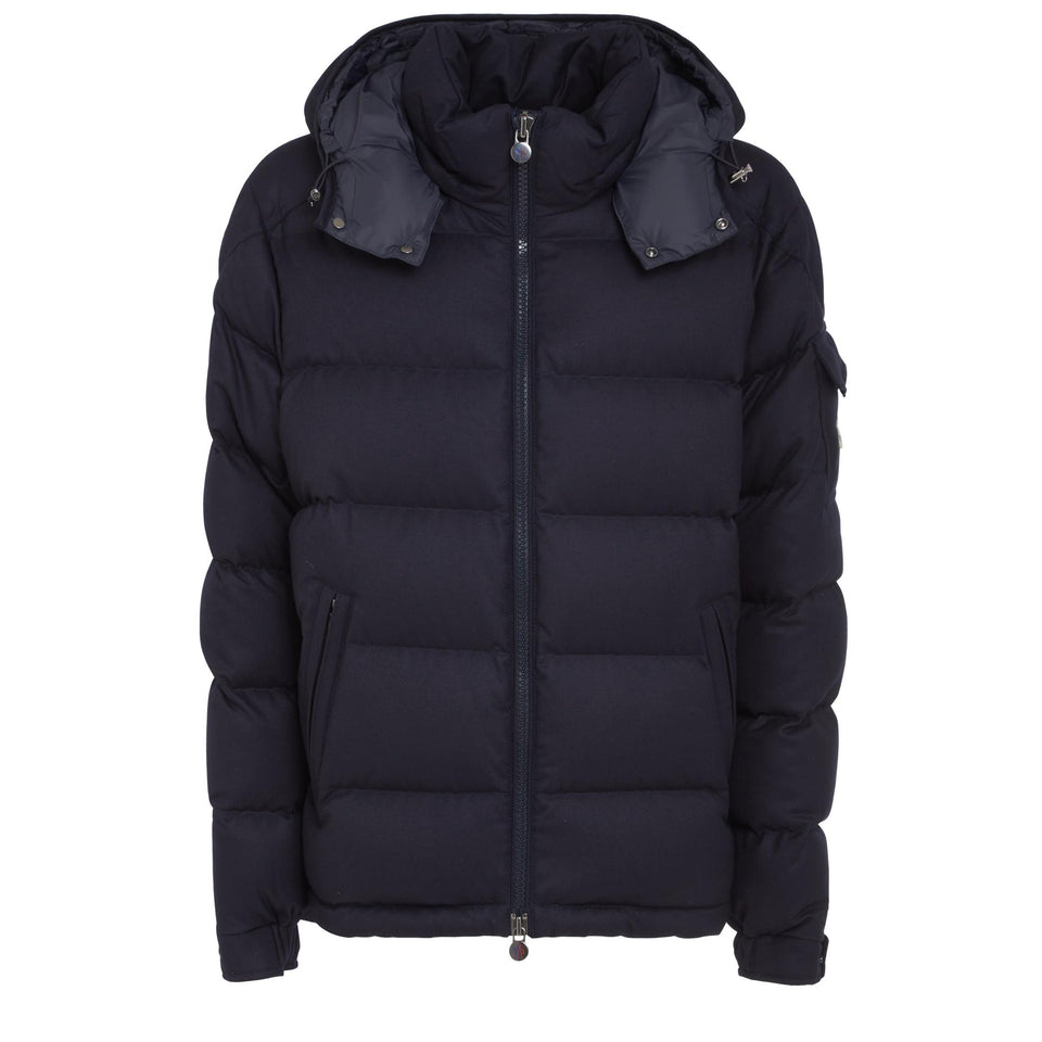 "Montgenevre" down jacket in blue fabric