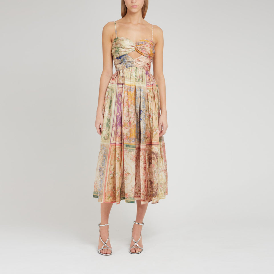 Abito midi ''August'' in tessuto multicolor