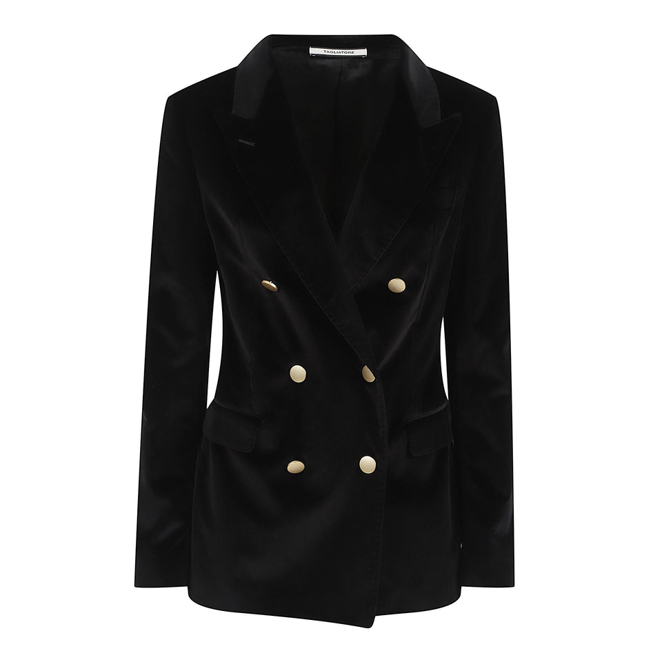 Giacca doppio petto in velluto nera J-PARIGI10B 800020N1002 TAGLIATORE 