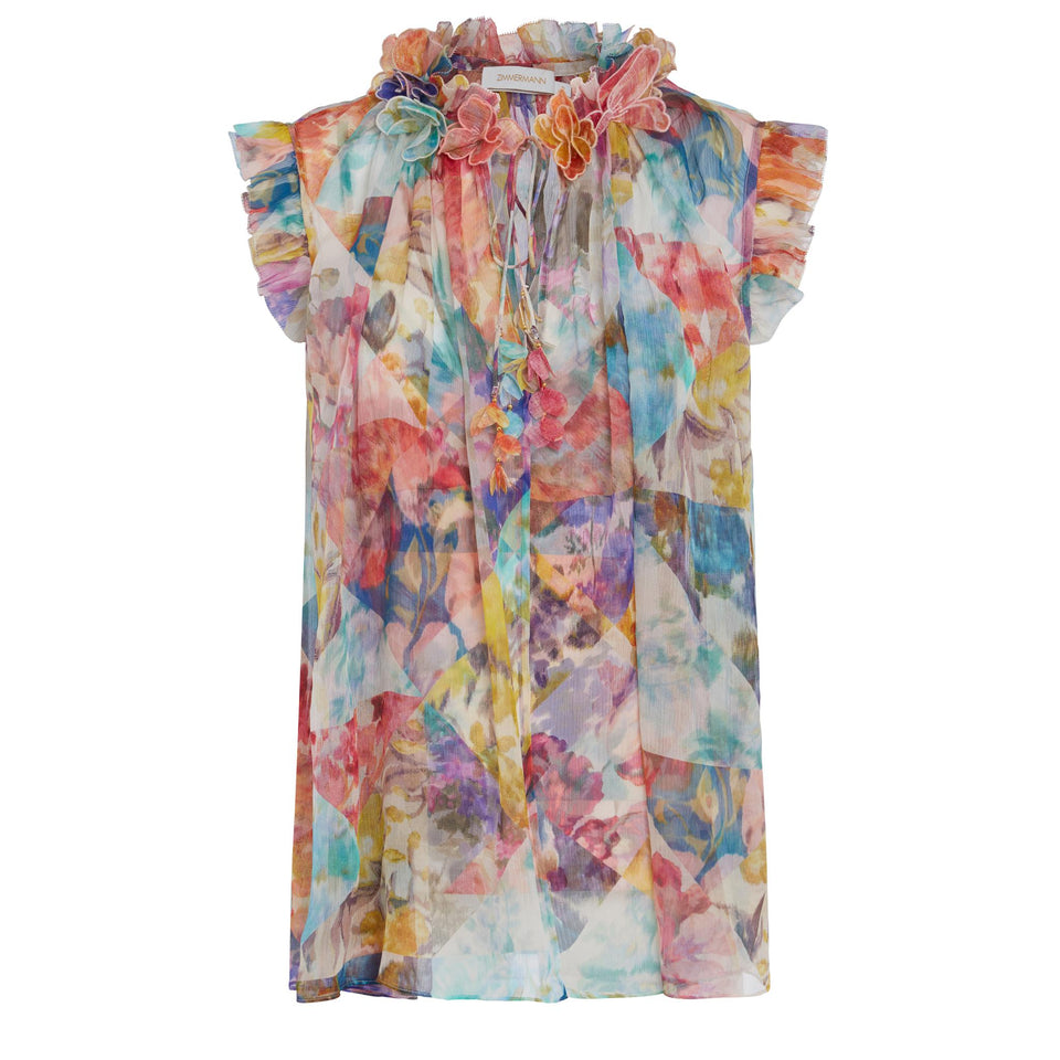 Blusa in seta multicolor - GIO MORETTI