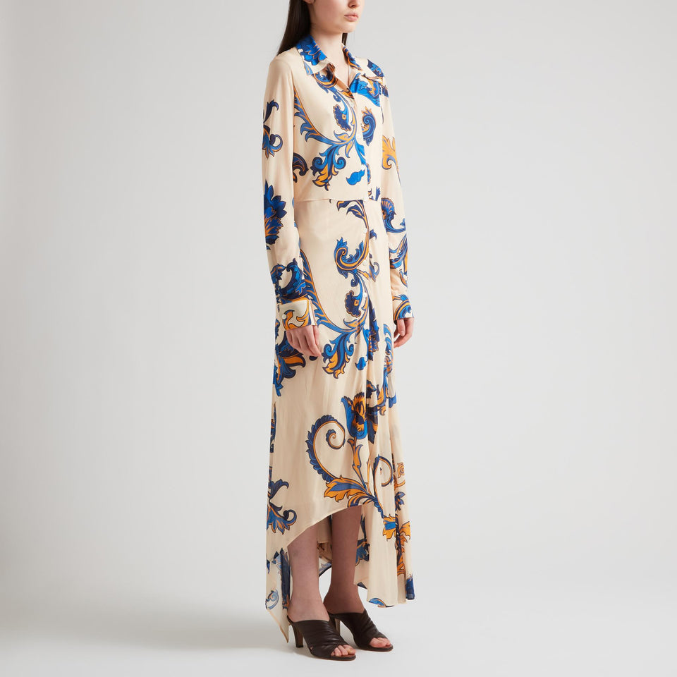 Maxi abito in tessuto multicolor