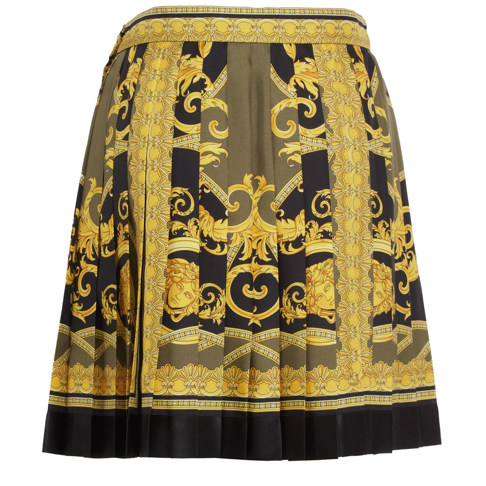 ''La Coupe Des Dieux'' skirt in gold silk