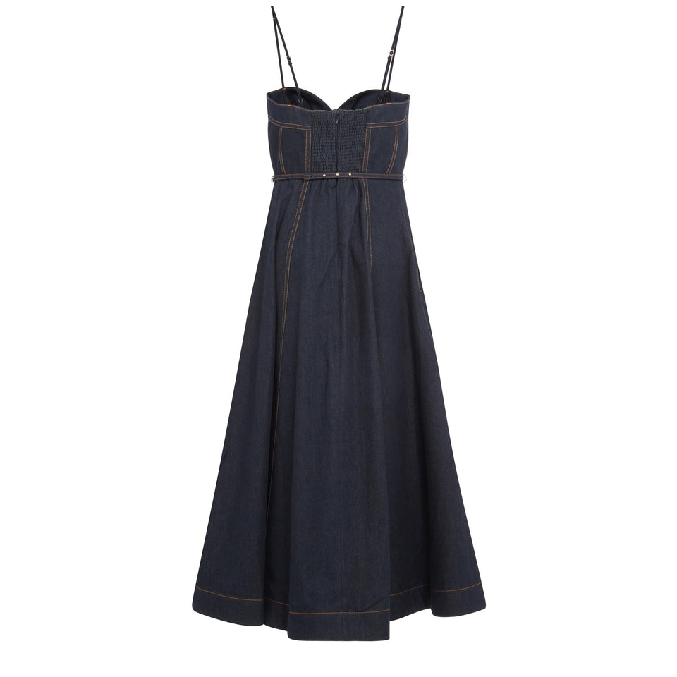 "Crush" dress in blue denim