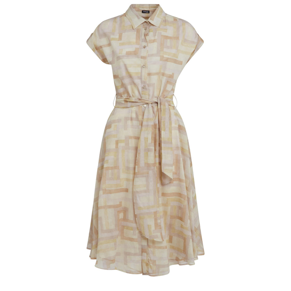 Abito in cotone e seta multicolor