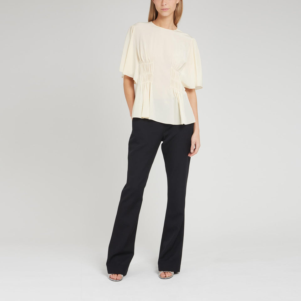 Top in seta bianco
