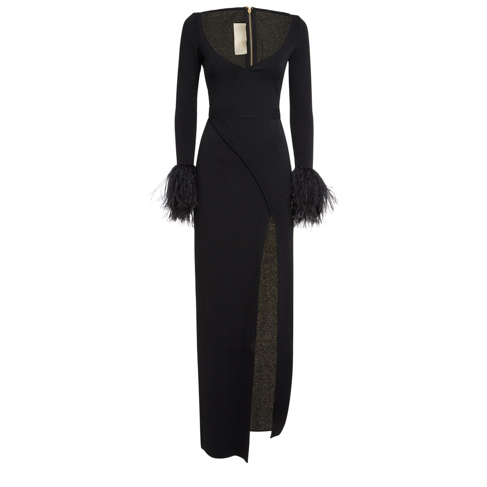 Abito lungo in maglia nero 13655 BLACK ELIE SAAB 