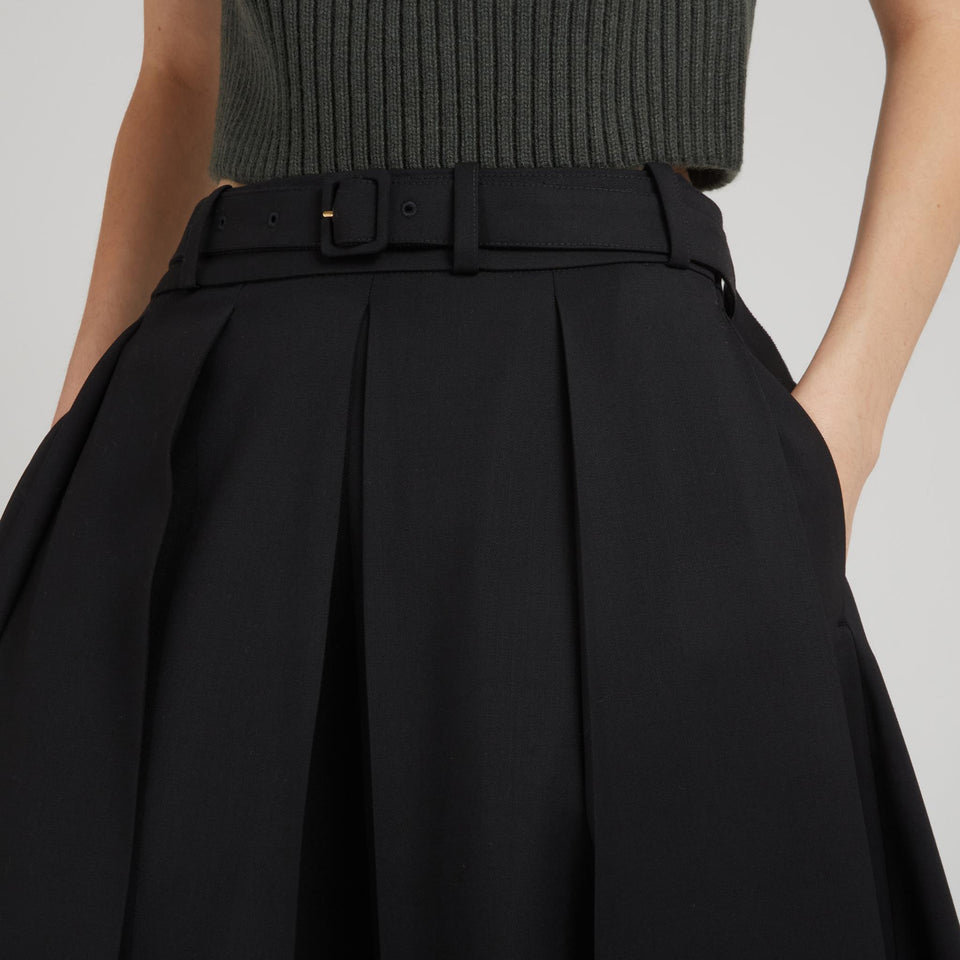 Gonna lunga in cotone nera