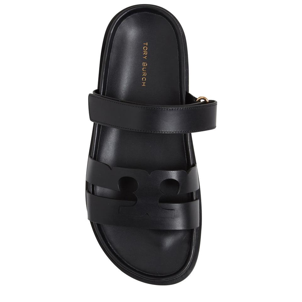 Sandalo "Ines" in pelle neri 161636 006 TORY BURCH 