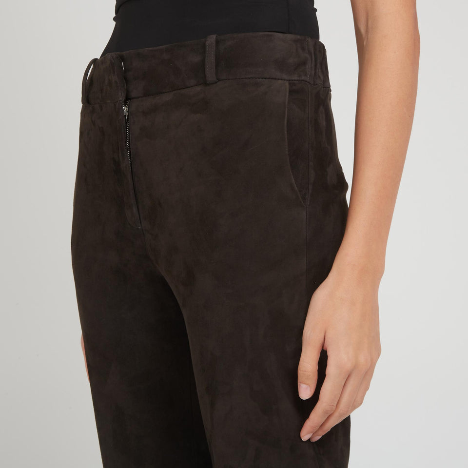 "Jenna" trousers in grey suede