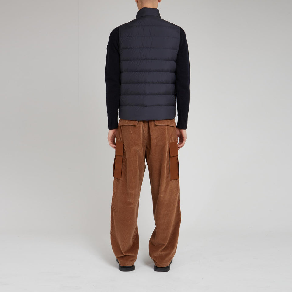 "Treompan" padded vest in blue fabric