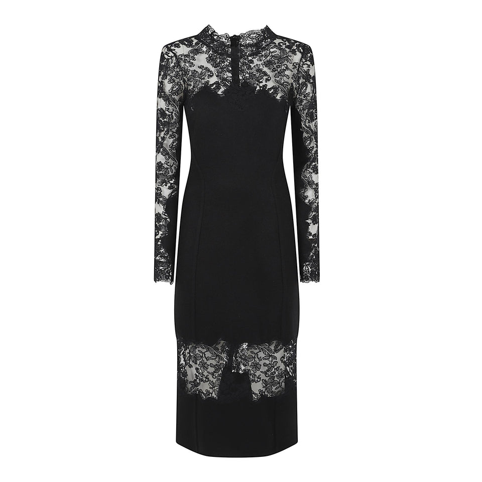 Abito in lana nero D472Q343 WHB95708 ERMANNO SCERVINO 