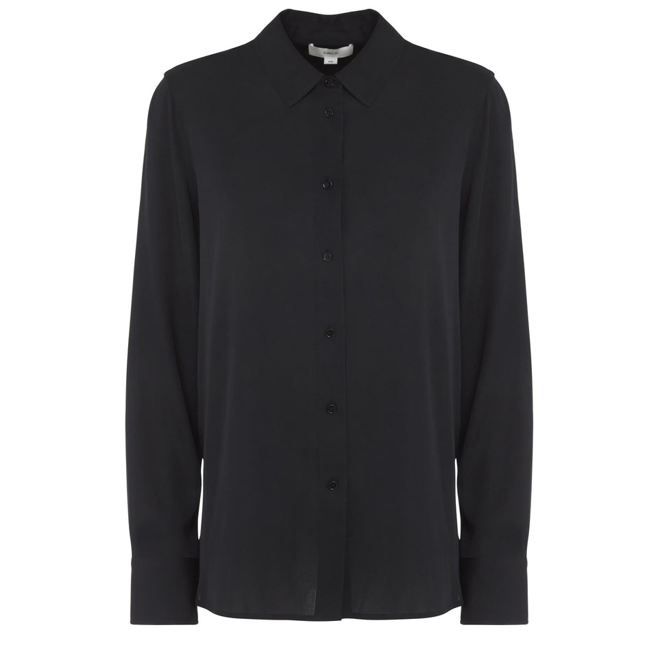 Black silk shirt