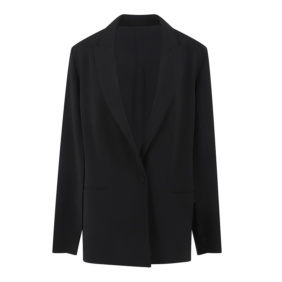 Giacca mono petto in cady nera 0507 51340555 ALBERTA FERRETTI 