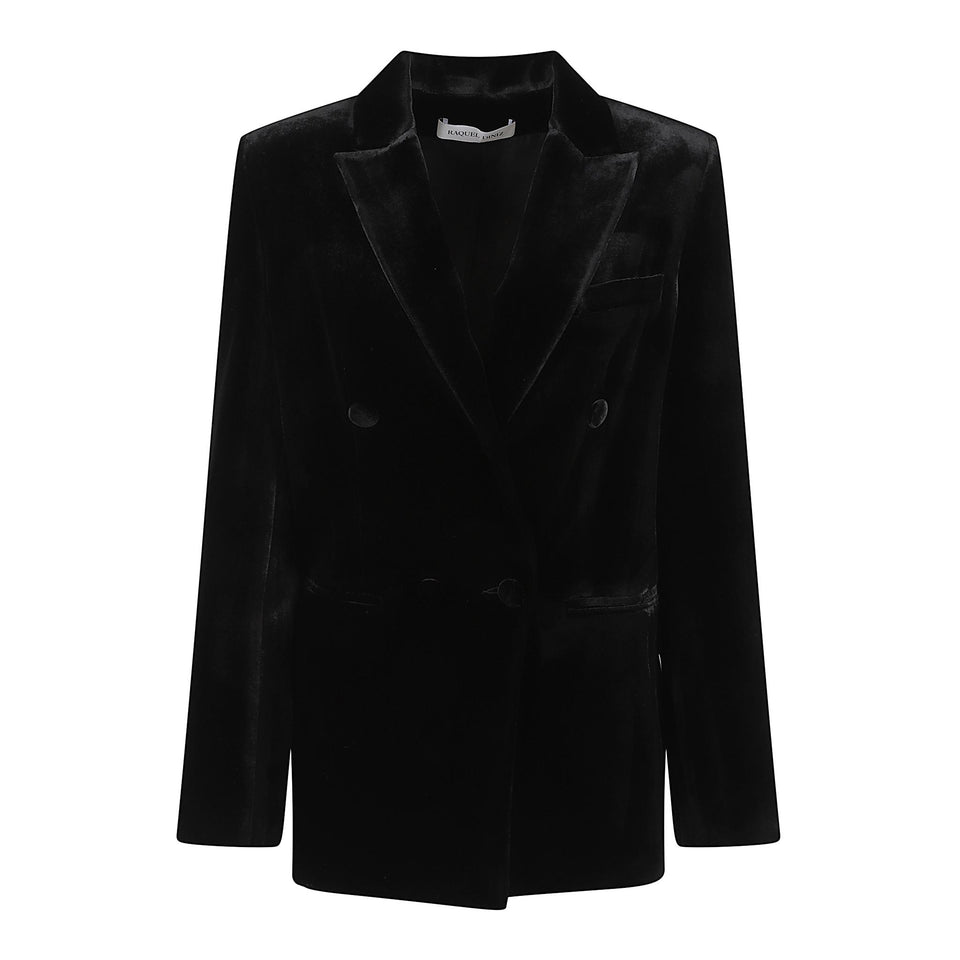 Giacca doppio petto in velluto nera 2003007 NUV0002999 RAQUEL DINIZ COLL 