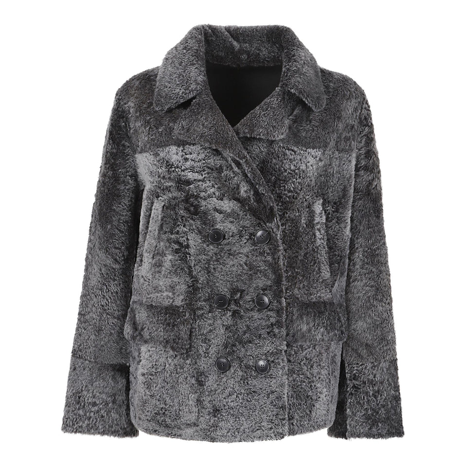 Giubbotto in shearling grigio 25WYV64164MELA A9135 SALOMON 