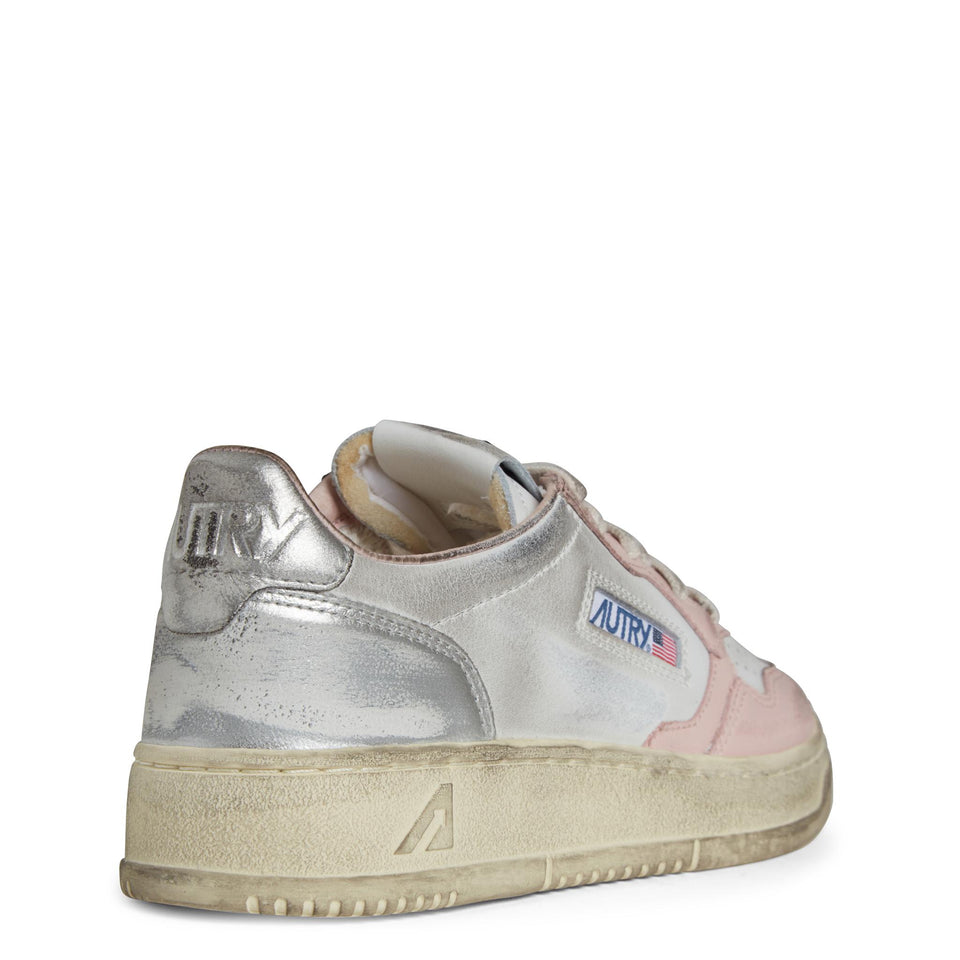 Sneakers "Sup Vint Low" in pelle multicolor AVLW SV35WHT/POW/SILV AUTRY 