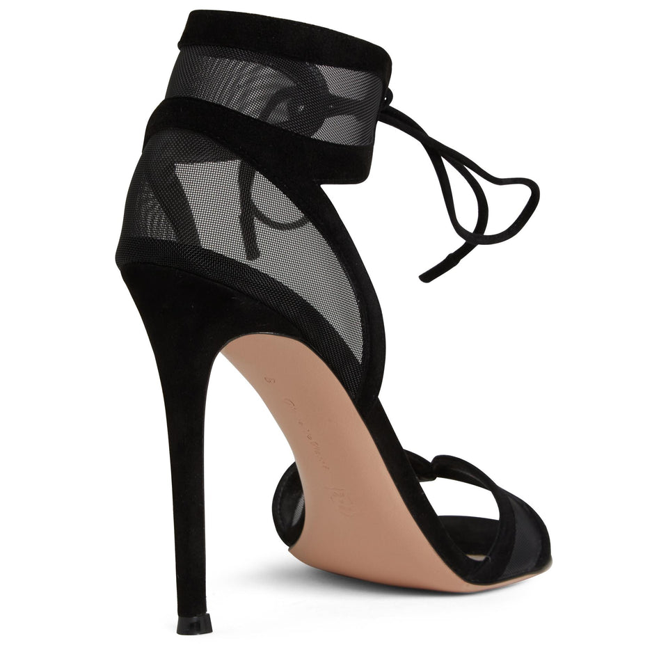 Sandali ''Falene'' in suede neri G61784 15RICXARBLACK GIANVITO ROSSI 