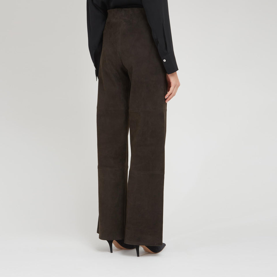 "Karina" trousers in brown suede