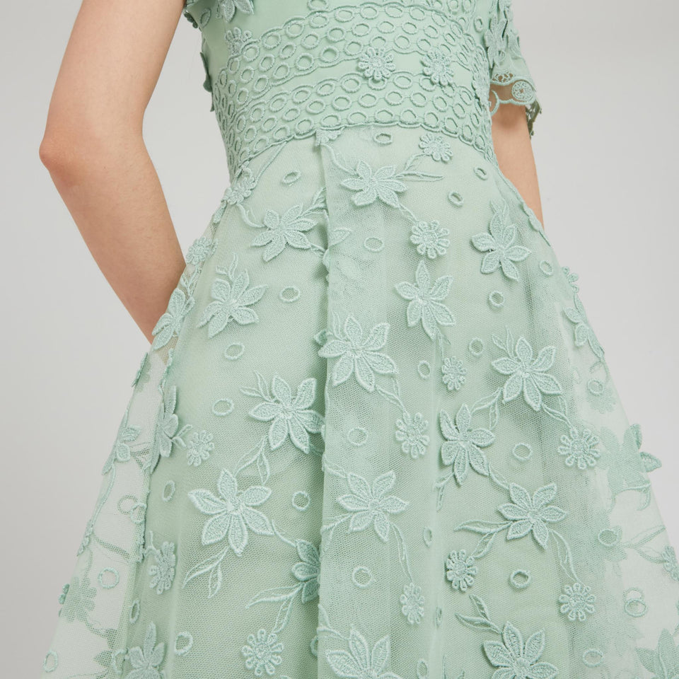 Abito in seta verde D0036 TU001GN002 ELIE SAAB 