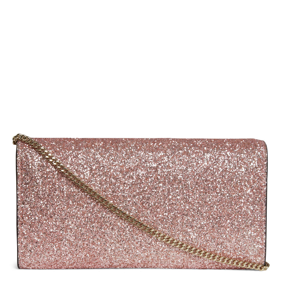 Borsa clutch "Emmie" in glitter rosa