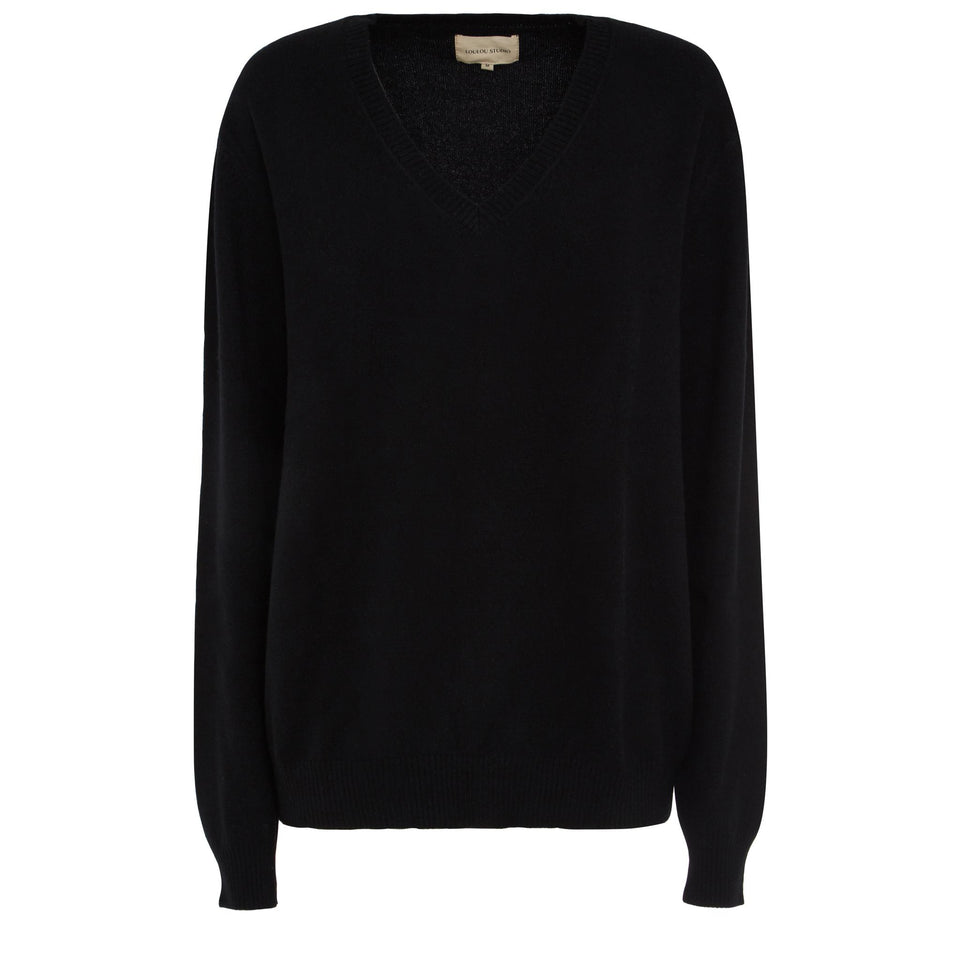 Maglia ''New Serafini ''in cashmere nera - GIO MORETTI