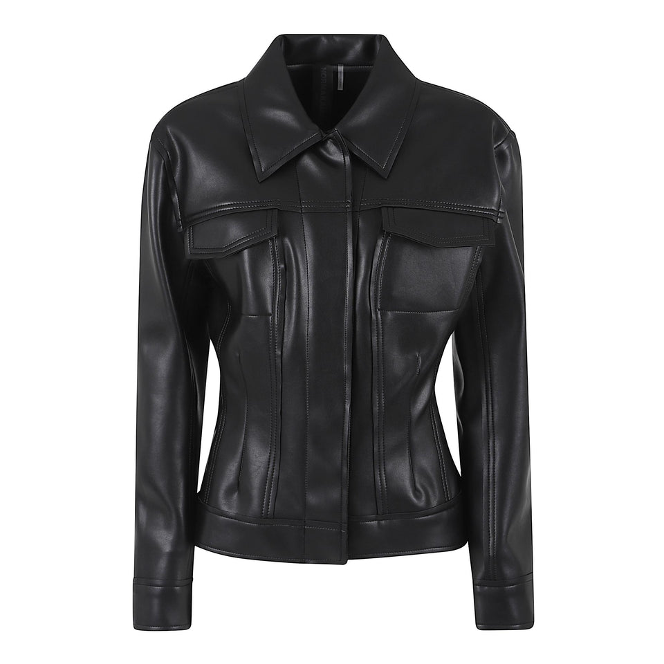 Giubbino in pelle nero ST3254LV014 001 NORMA KAMALI 