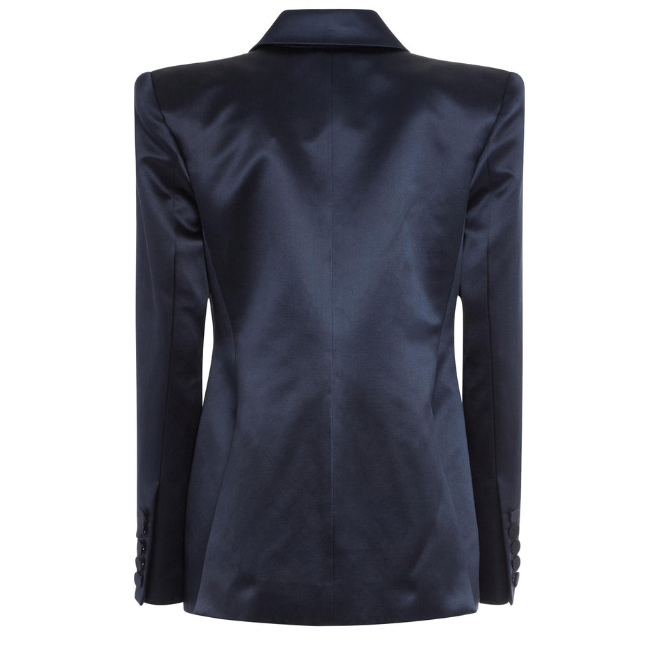 Blazer in raso blu
