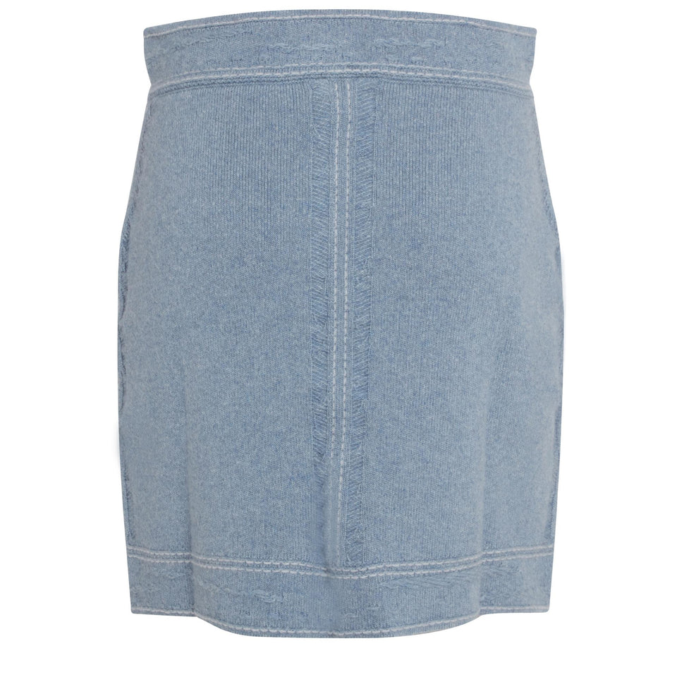 Light blue cashmere mini skirt