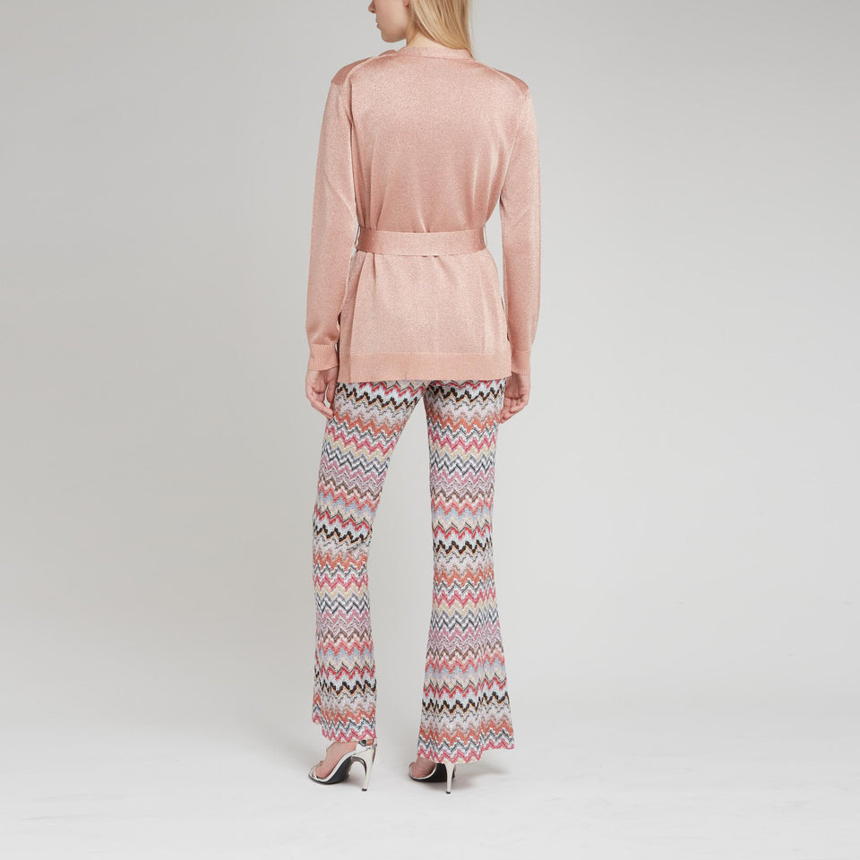 Pink fabric cardigan