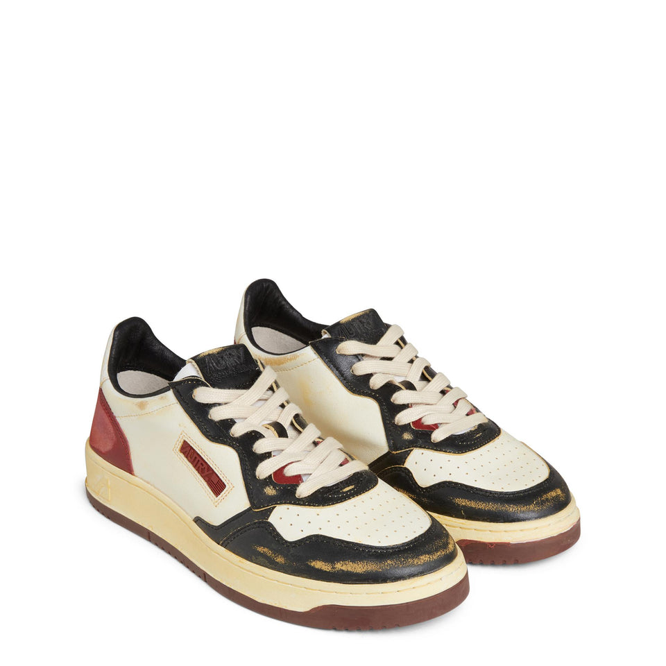 Sneakers "Sup vint low" in pelle multicolor AVLM-LB01 BLK/SYRAH AUTRY 