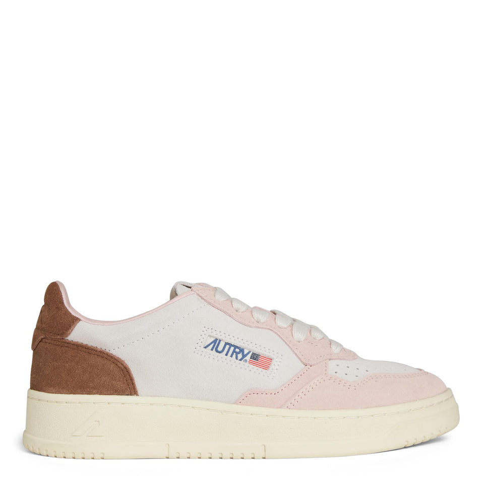 Sneakers ''Medalist Low'' in pelle rosa e marrone AULW-TS04 PWD/EBONY AUTRY 