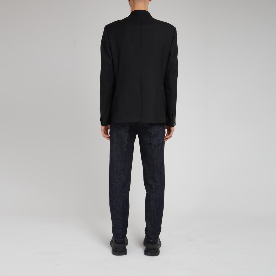 Giacca doppio petto in lana nera