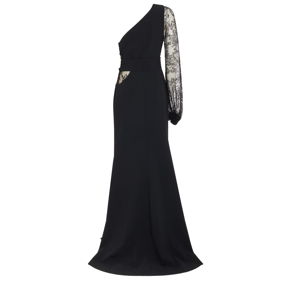 Abito mono spalla in tessuto nero 15644 BLACK ELIE SAAB 