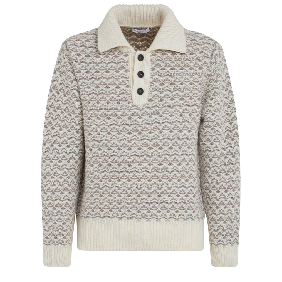 Beige wool polo
