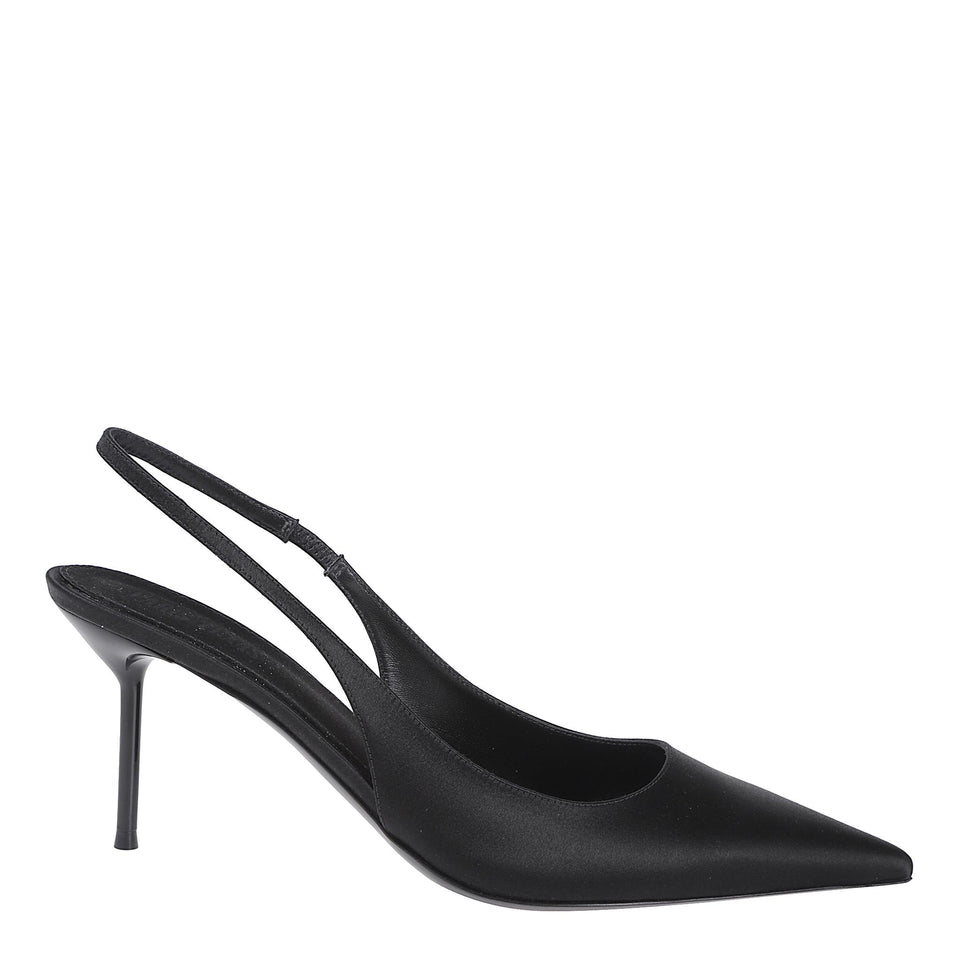 Slingback "Lidia" 70 in satin nera PX1635 XTSATBLACK PARIS TEXAS 