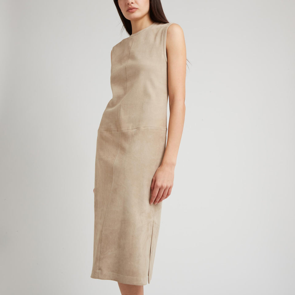 Abito "Caro" in pelle beige