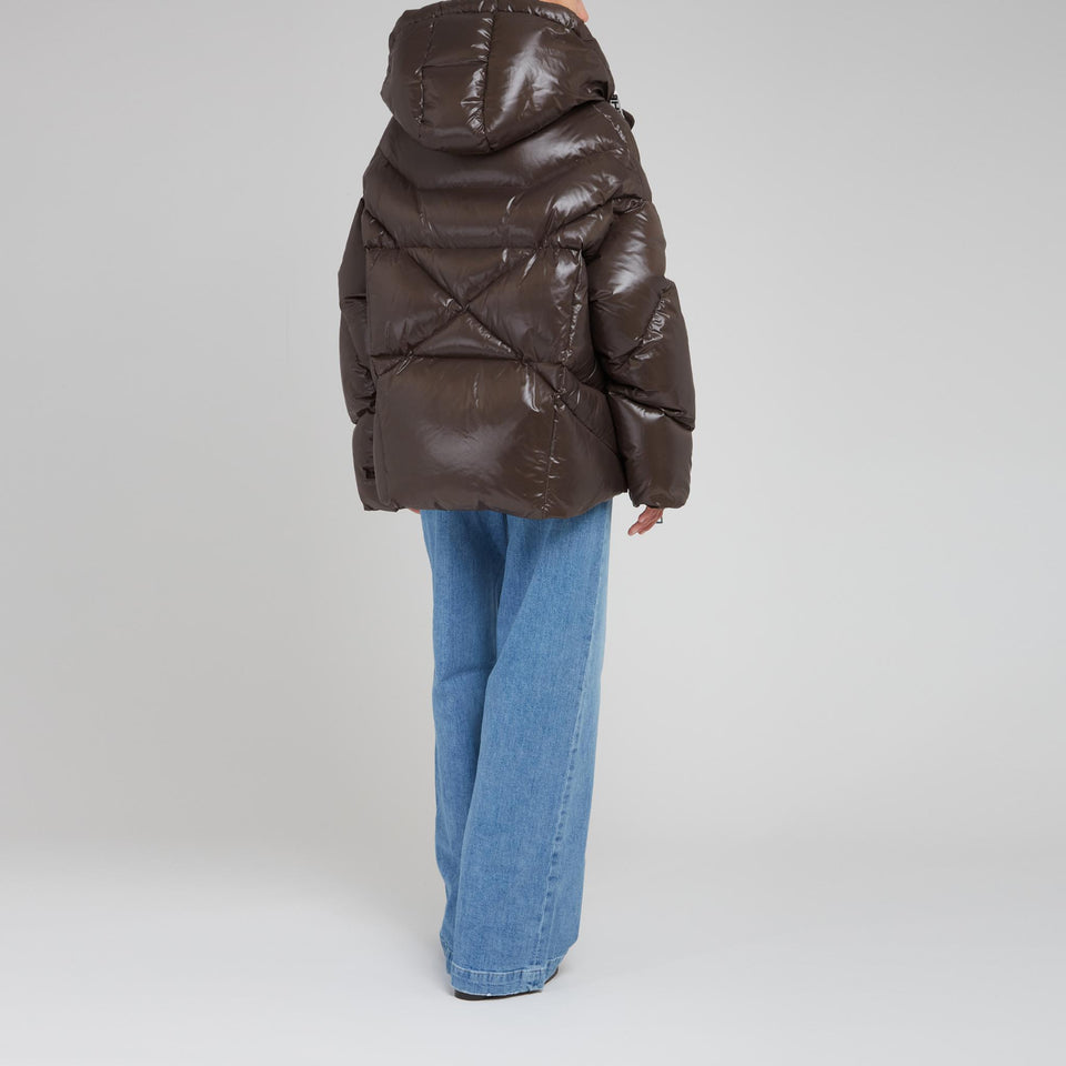 Piumino "Shy" in tessuto marrone