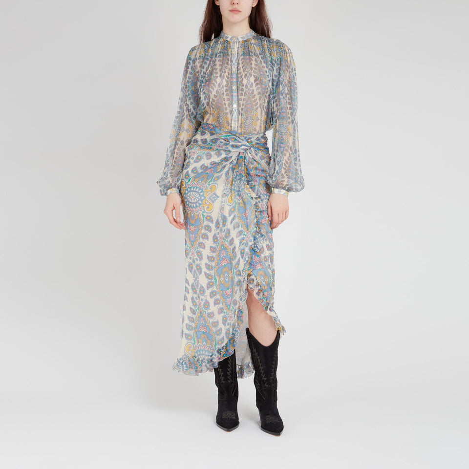 Camicia in seta multicolor