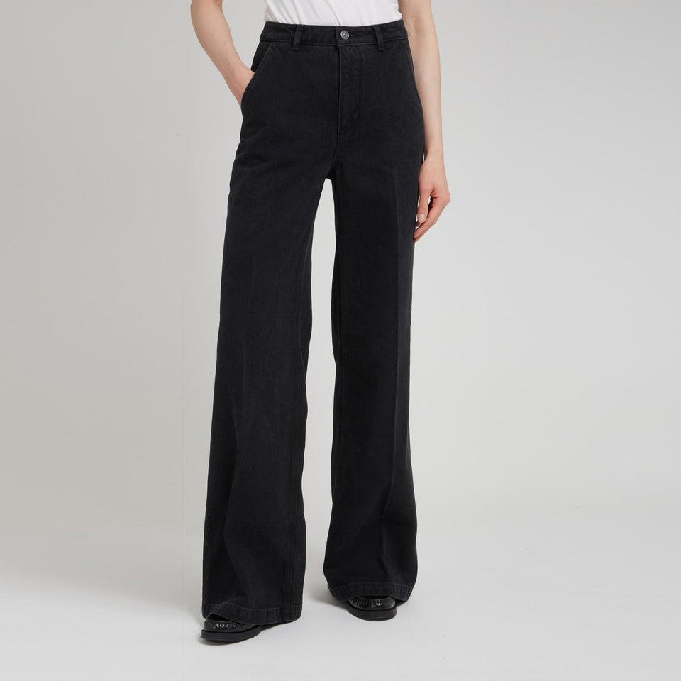 Jeans svasato "Harper" in denim nero