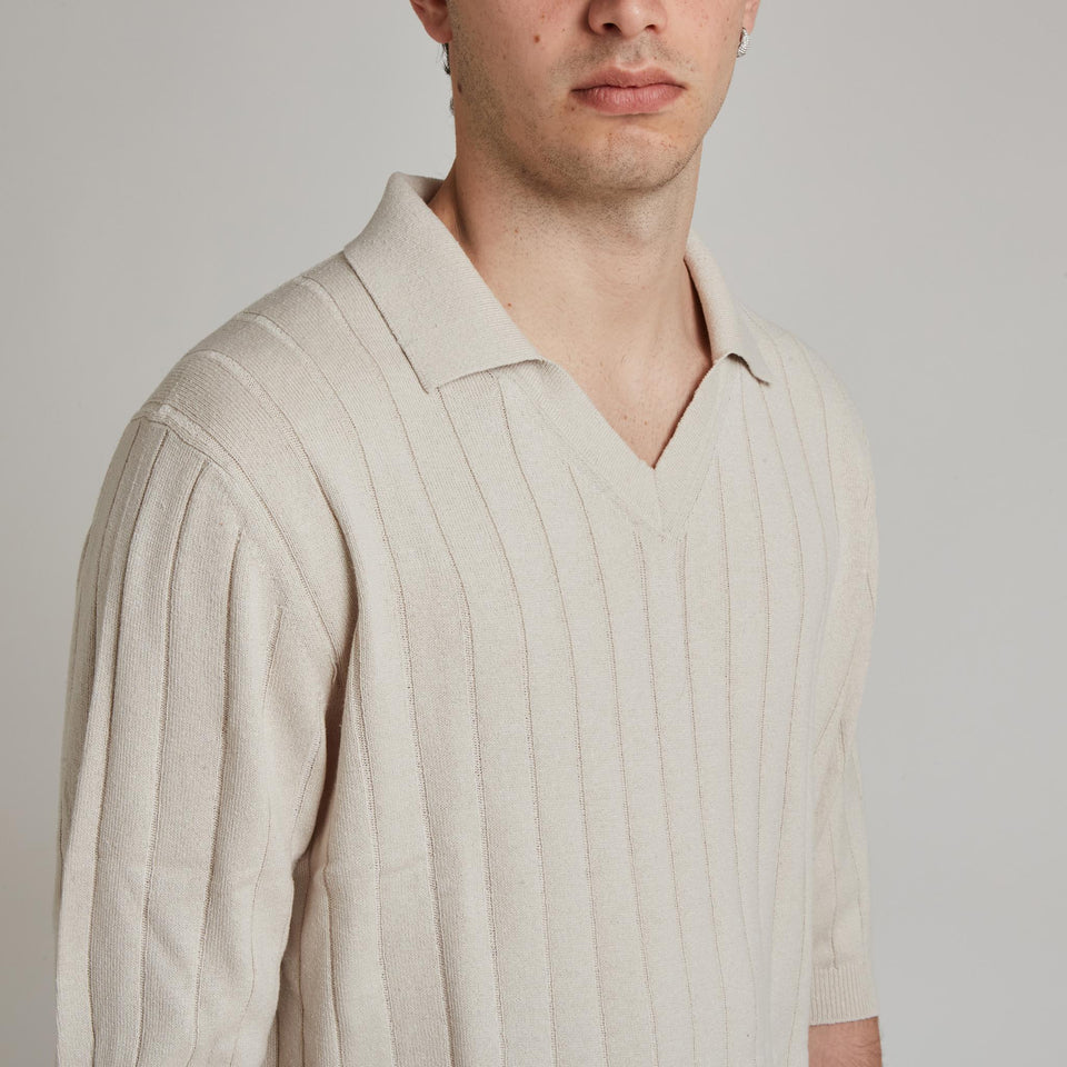 Polo in maglia beige 17U32PO15 2 CRUCIANI 