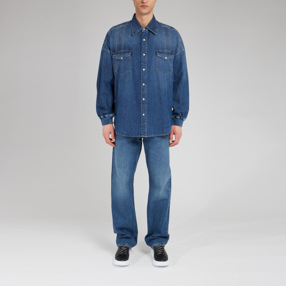 Camicia in denim blu - GIO MORETTI