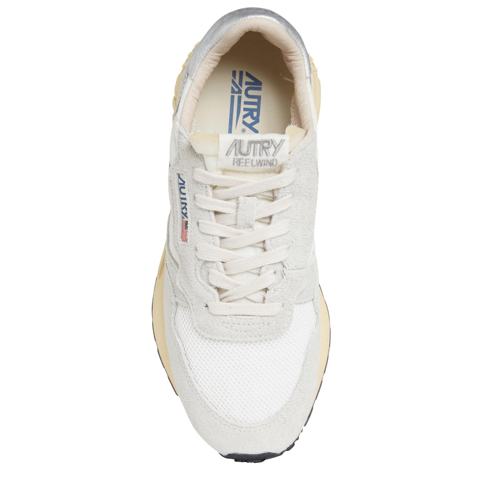 Sneakers "Reelwind" in pelle bianca WWLW-MU01 WHT/SILV AUTRY 