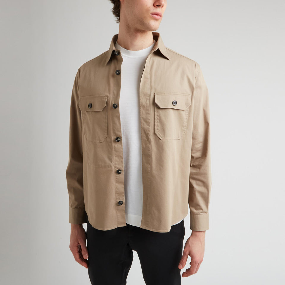 Camicia in cotone beige